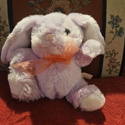 EASTER DAN DEE BUNNY RABBIT LAVENDER  FUZZY SOFT PLUSH ANIMAL TOY  7"