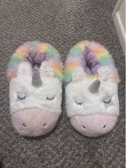 Girls Large 9/10 Unicorn Slippers