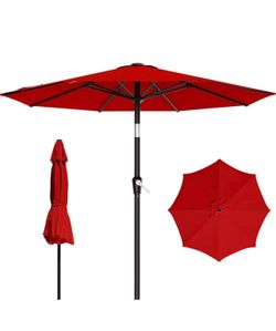 New red 9 FT Patio Umbrella
