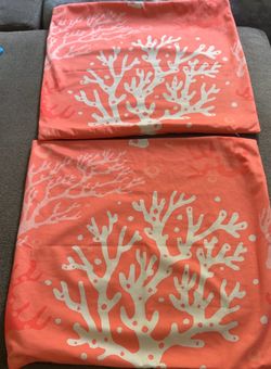 2 Beautiful Coral 🪸 20 by 20 pillow covers
