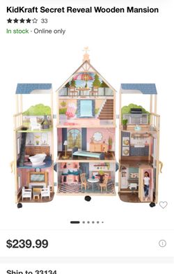 Wooden Mansion Dollhouse - KidKraft Secret Reveal