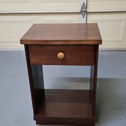 Solid Wood Bedside Table with Drawer