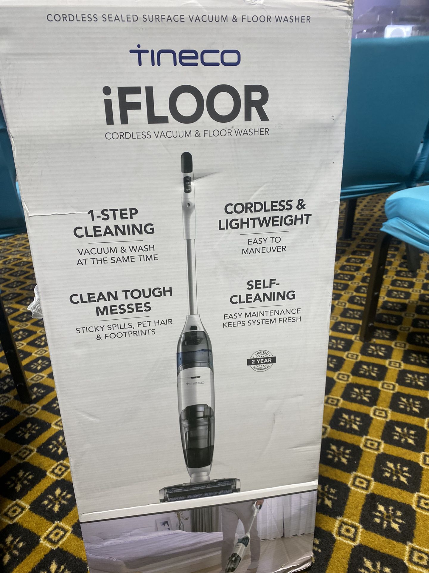  Tineco iFLOOR Cordless Wet Dry Vacuum Cleaner and Mop,  Powerful One-Step Cleaning for Hard Floors, Great for Sticky Messes and Pet  Hair
