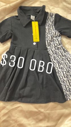 Girls Black Collared Dress with Tags 18M