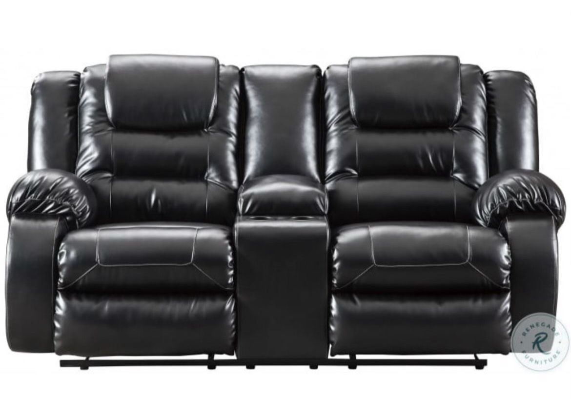 Black Leather Sofa - Excellent Condition