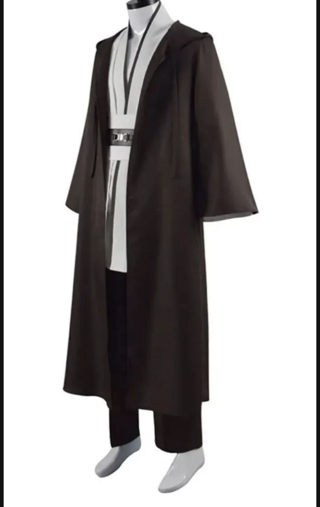 New Star Wars Adult Outfit Jedi Robe Costume Halloween Robe Tunic Hooded Uniform Cosplay Read Sz- XL