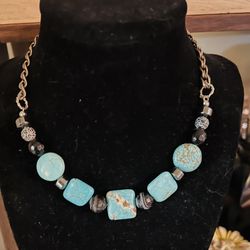 Turquoise And Onyx Necklace