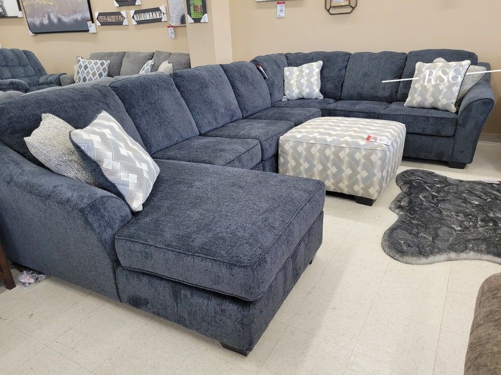 Living Room Furniture 3/4 Piece Modular Sectional Couch With Cuddler Or Chaise 🔥$39 Down Payment with Financing 🔥 90 Days same as cash