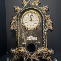 Antique Clock Project - Cast Iron Face with Mother of Pearl Inlay