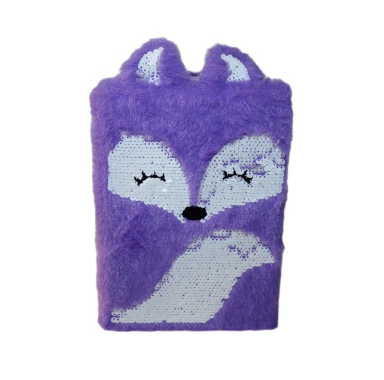 Plush Fox Sequin Writing Pad