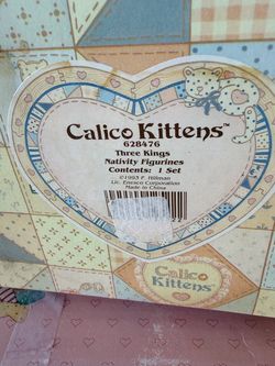 Calico Kittens Three Kings Nativity Figurines Set