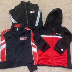 Three bundles jacket brand Nike,Air Jordan Nike and Champion size 2 y like new