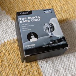 Vishine 15ml No Wipe Top Coat Base Coat Soak off UV LED Drying Long Lasting Shiny Nail Varnish Set