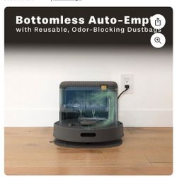 bObsweep Bio Self-Emptying Robot Vacuum & Mop with 100-Day Dock, and Activated Bio-Based Plastic Charcoal Odor Filtration