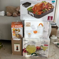 Coffee Cups, Ceramic Juicer, Roasting Pan, Margarita Set