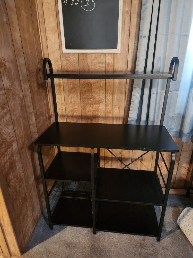 Microwave Stand With Shelves