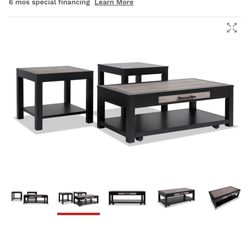 Coffee Table With 2 Matching End Tables