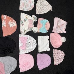 0-3 Month baby Girl Beanies 