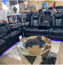 Power reclining sofa and love seat $1 down no credit check financing