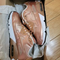 Nike Air MAX 90 SE LTR Rose Gold (GS) Size 7