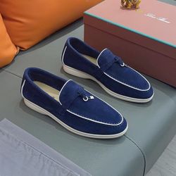 Men’s Blue Suede Loafers – Loro Piana