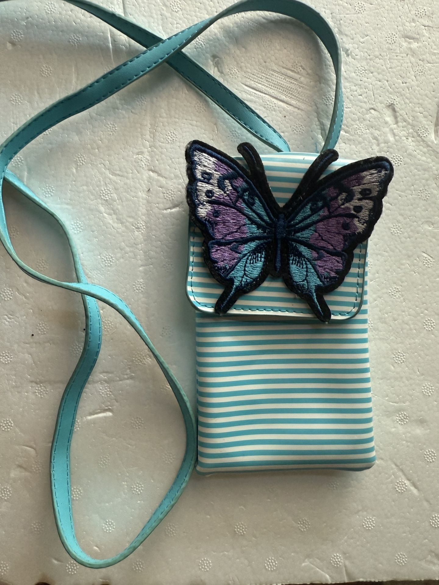 Butterfly Embroidered Design Phone Purse