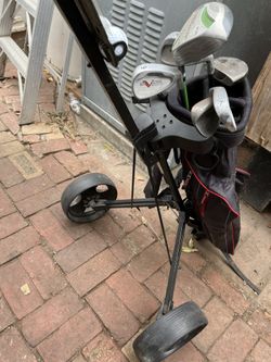 Tour Trek Bag With Cart And Clubs