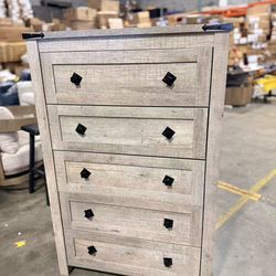 Farmhouse 5 Drawers Dresser Chests for Bedroom, Wood Rustic Tall Chset of Drawers,Dressers Organizer for Bedroom, Living Room,Hallway, Light Rustic Oa