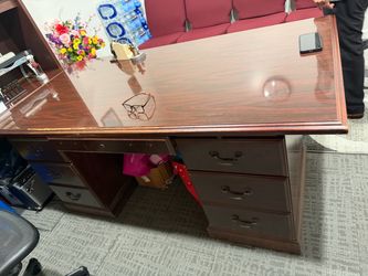 6’ x 3’ solid wood desk.