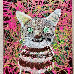 "Paws and Ponder" Cat with Yarn