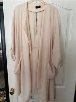 NEW Large: TAHARI duster / cardigan - Peach