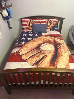 Bed frame and footboard