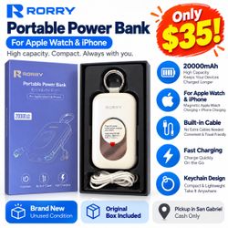 RORRY Portable Power Bank for Apple Watch & iPhone – $35