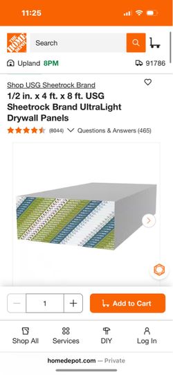 1/2 inch gypsum board