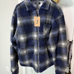 Stussy Plaid Fleece Jacket Bran New With Tags