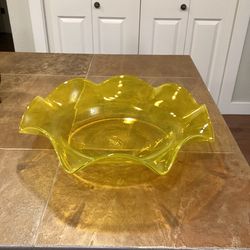 Large Vintage Glass Fruit Bowl