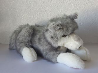 Folkmanis Timber Wolf Hand Puppet Full Body Stuffed Animal Moveable Mouth