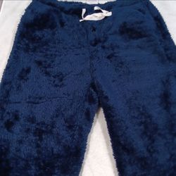 Navy Blue Fluffy Fleece Lounge Pants Size XX