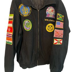   Vintage 68’ Florida Black Popeye “Wildman” Navy Bomber Jacket