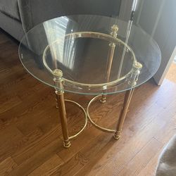 Brass And Glass Table  - Coffee Or End Table