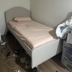 Beige  Ikea Twin Bed