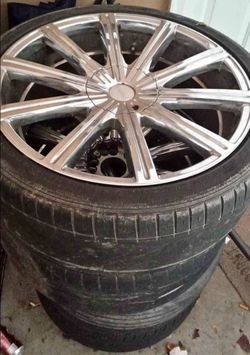 22-in Chrome universal rims with tires