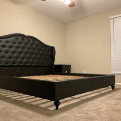 🔥BRAND NEW BEAUTIFUL ROYAL BLACK PLATFORM BED WITH BLACK 6 DRAWER DRESSER!! KING SIZE $895..QUEEN SIZE $875!!  (Price is for bed frame, nightstand, 