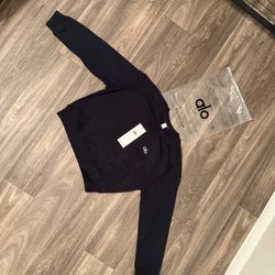 Cropped grey alo sweatshirt 