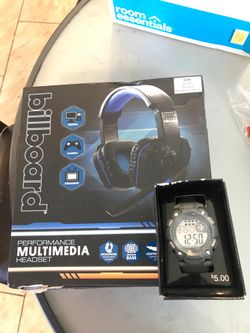 Multimedia headset and and digital watch
