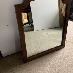 French - Country Antique Wood Mirror