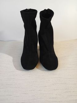 Black Suede Wedge Ankle Boots