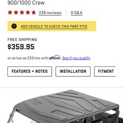 Rough Country (contact info removed)1 Polaris Ranger Crew Roof XP 900/1000