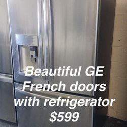 Beautiful GE French doors With Refrigerator 