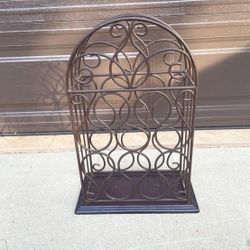Vintage Curly Iron Wine Rack With Base!